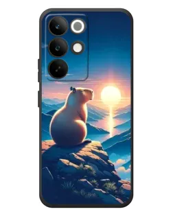 Чохол для Realme C85 Pro з картинкою «Захід сонця з капібарою»