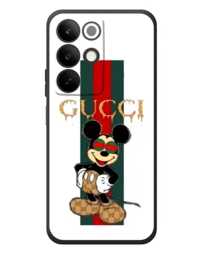 Чехол для Realme C85 с картинкой «Микки Маус Gucci — полосы»