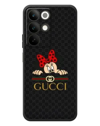 Чехол для Realme C85 с картинкой «Минни Маус Gucci — черный»