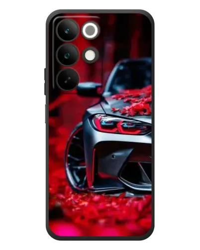 Чохол для Realme C85 з картинкою «Спортивна BMW та квіти»