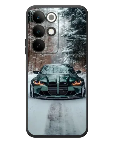 Чохол для Realme C85 з картинкою «BMW у зимовому лісі»