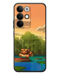 Чохол для Realme C85 з картинкою «Майнкрафт захід сонця»
