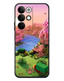 Чохол для Realme C85 з картинкою «Рожеве дерево Minecraft»