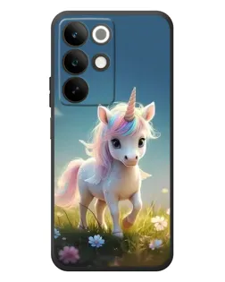Чехол для Realme C85 с картинкой «Единорог на поляне»