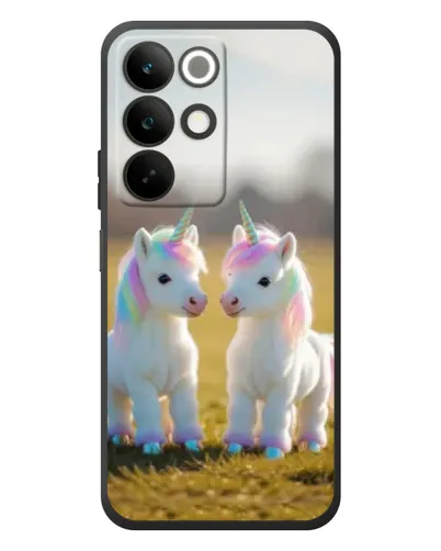 Чехол для Realme C85 с картинкой «Пара единорогов»