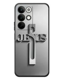 Чохол для Realme C85 з картинкою «Металевий хрест Jesus»