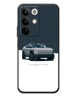 Чохол для Realme C85 з картинкою «Сріблястий Cybertruck Tesla»