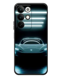 Чохол для Realme C85 з картинкою «Tesla в неоні»