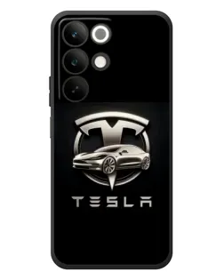 Чохол для Realme C85 з картинкою «Tesla — срібне авто»