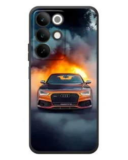 Чохол для Realme C85 з картинкою «Audi у вогняному диму»