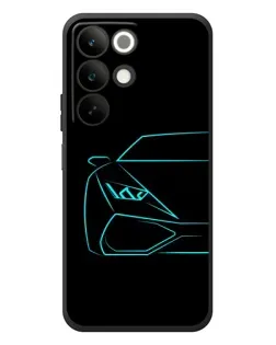 Чехол для Realme C85 с картинкой «Голубой силуэт Lamborghini»