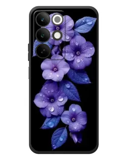 Чохол для Realme C85 з картинкою «Фіолетові квіти з росою»