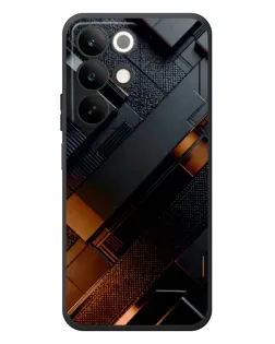 Чохол для Realme C85 з картинкою «Чорні геометричні блоки»
