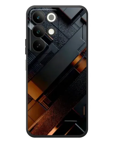 Чохол для Realme C85 з картинкою «Чорні геометричні блоки»