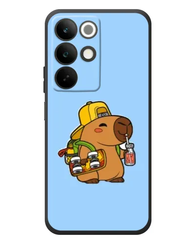 Чехол для Realme C85 с картинкой «Капибара на скейте»