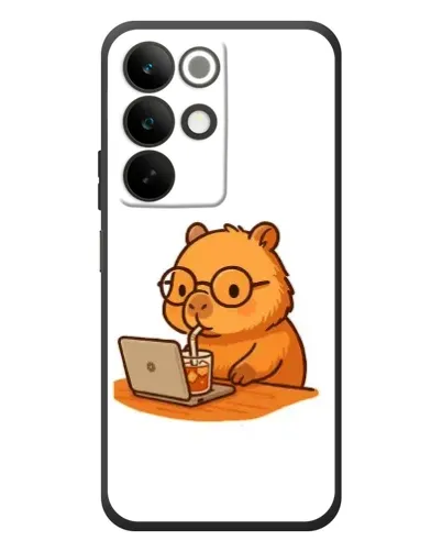 Чехол для Realme C85 с картинкой «Капибара с ноутбуком»