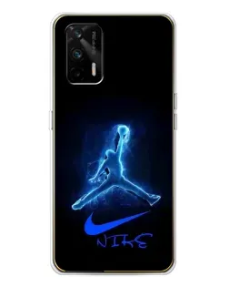 Чехол для Realme GT 5G с картинкой «Jordan Neon Blue»