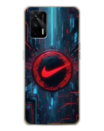 Чехол для Realme GT 5G с картинкой «Техногенный стиль Nike»