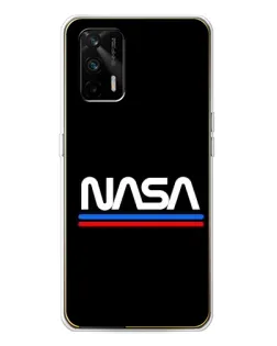 Чехол для Realme GT 5G с картинкой «NASA — классика Red Blue» Чехол для Realme GT 5G с картинкой «NASA — классика Red Blue»