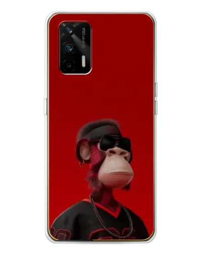 Чехол для Realme GT 5G с картинкой «Bored Ape в красном»