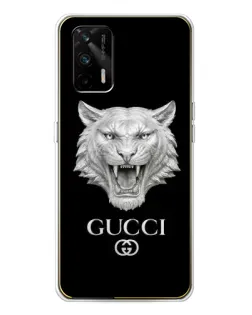 Чохол для Realme GT 5G з картинкою «Gucci — срібний лев» Чохол для Realme GT 5G з картинкою «Gucci — срібний лев»