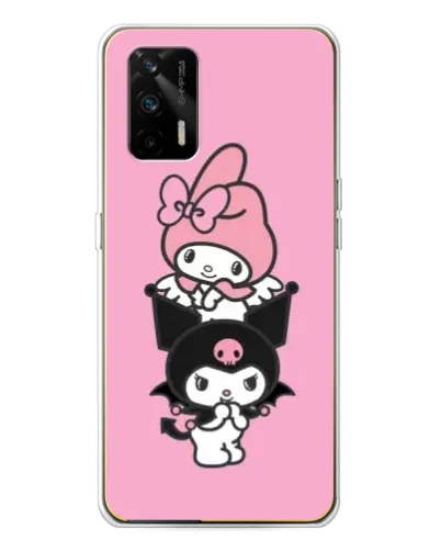 Чехол для Realme GT 5G с картинкой «My Melody и Kuromi» Чехол для Realme GT 5G с картинкой «My Melody и Kuromi»