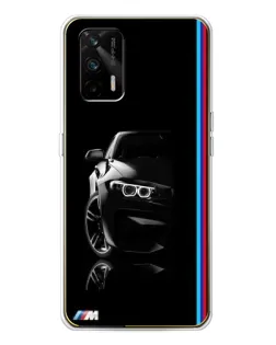Чехол для Realme GT 5G с картинкой «Силуэт BMW в темноте»