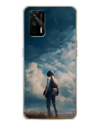 Чехол для Realme GT 5G с картинкой «Герой PUBG на скале»