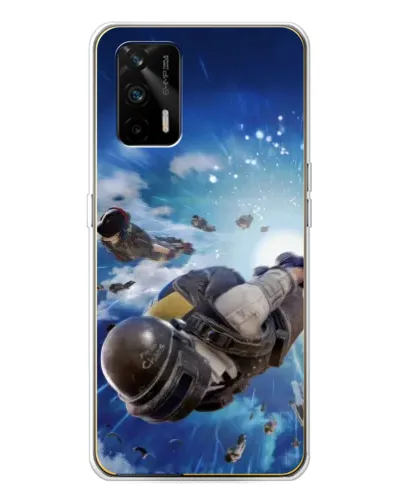 Чехол для Realme GT 5G с картинкой «Десант PUBG — прыжок»
