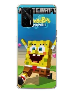 Чохол для Realme GT 5G з картинкою «Губка Боб Minecraft»