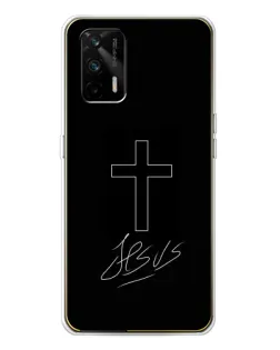 Чохол для Realme GT 5G з картинкою «Графічний хрест Jesus»