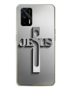 Чохол для Realme GT 5G з картинкою «Металевий хрест Jesus»