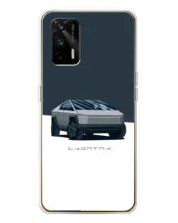 Чехол для Realme GT 5G с картинкой «Серебристый Cybertruck Tesla»