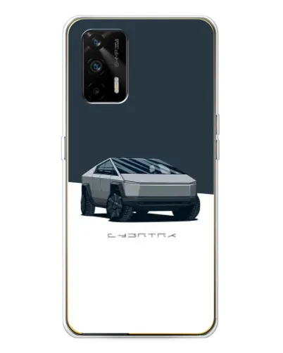 Чехол для Realme GT 5G с картинкой «Серебристый Cybertruck Tesla»