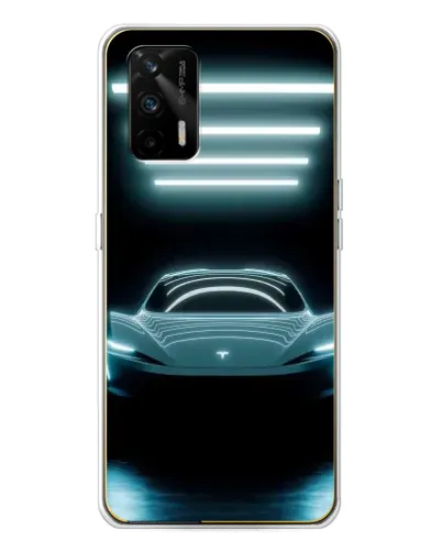 Чехол для Realme GT 5G с картинкой «Tesla в неоне»