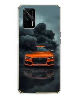 Чехол для Realme GT 5G с картинкой «Audi в облаках дыма»