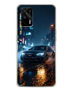 Чехол для Realme GT 5G с картинкой «Ночной город и Audi»