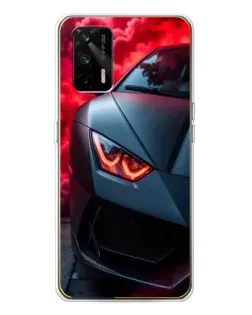 Чехол для Realme GT 5G с картинкой «Lamborghini красное сияние»