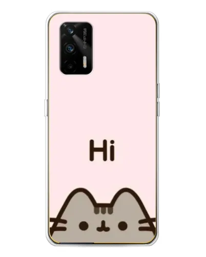 Чехол для Realme GT 5G с картинкой «Пушин говорит Hi»