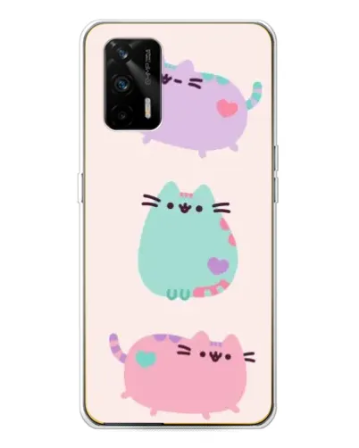 Чехол для Realme GT 5G с картинкой «Pusheen трио»