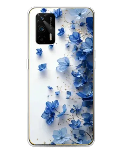Чехол для Realme GT 5G с картинкой «Голубой цветочный каскад»