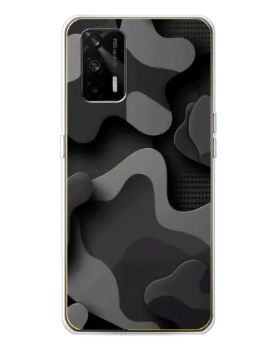 Чехол для Realme GT 5G с картинкой «Темный абстрактный камуфляж»