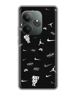 Чохол для Realme GT 6 з картинкою «Nike Black Pattern»