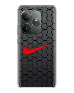 Чохол для Realme GT 6 з картинкою «Nike — карбонова сітка»
