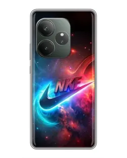 Чохол для Realme GT 6 з картинкою «Вогняний логотип Nike»