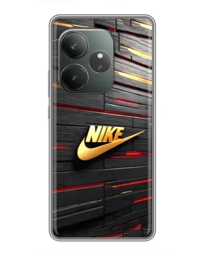 Чохол для Realme GT 6 з картинкою «Золотий Nike на металі»