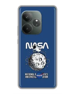 Чехол для Realme GT 6 с картинкой «NASA — лунная миссия»