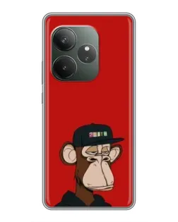 Чохол для Realme GT 6 з картинкою «Bored Ape — червоний фон»