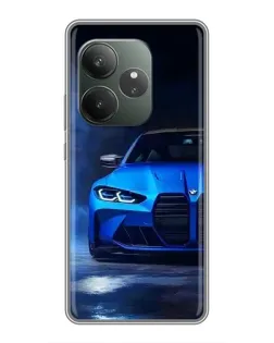 Чохол для Realme GT 6 з картинкою «Блакитна BMW M4»