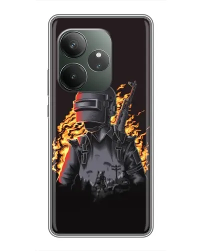 Чохол для Realme GT 6 з картинкою «PUBG — вогняний силует» Чохол для Realme GT 6 з картинкою «PUBG — вогняний силует»